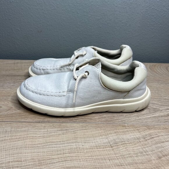 Sperry Women's Captain's Moc Chambray Loafer Sneakers‎ Ivory Slip On 9 - Picture 4 of 10
